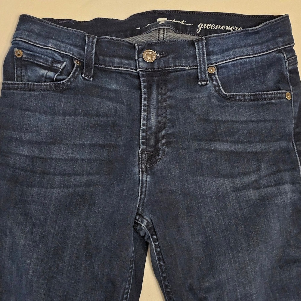 7 For All Mankind Gwenevere Skinny Jeans Dark Indigo Wash Womens 27 x 29